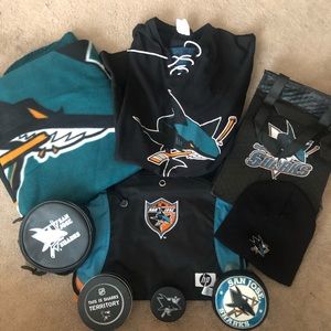 San Jose Sharks Swag Bag Shirsey Blanket etc